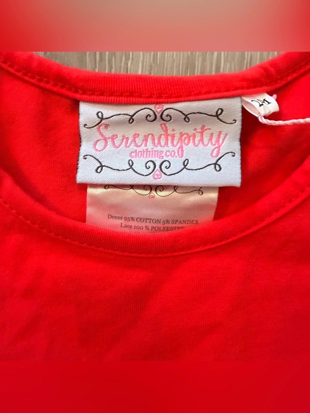 NWT Serendipity Clothing Co. Red Eyelet Lace Ruffle Holiday Dress - 24M